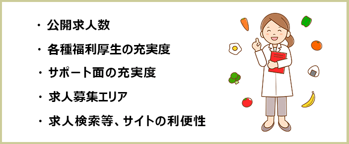 栄養士のおすすめ転職サイト＆エージェントの選別基準