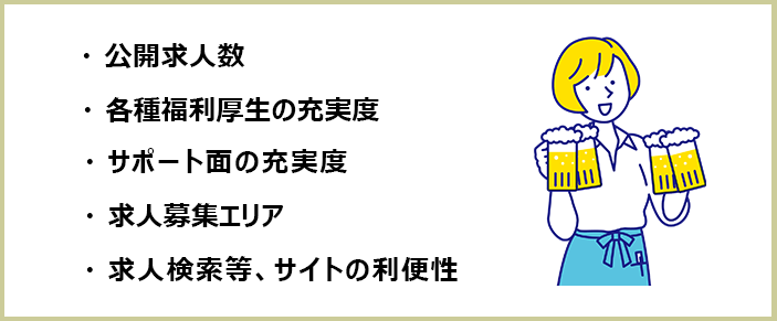 飲食業界のおすすめ転職サイトの選別基準