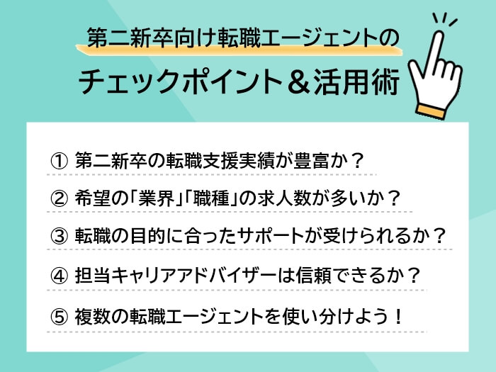 第二新卒向け転職エージェントのチェックポイントと活用術5つ