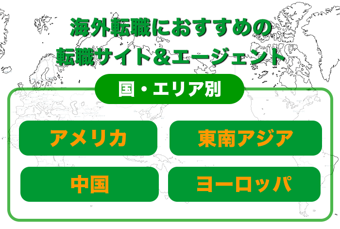 海外転職におすすめの転職サイト＆エージェント国・エリア別に紹介