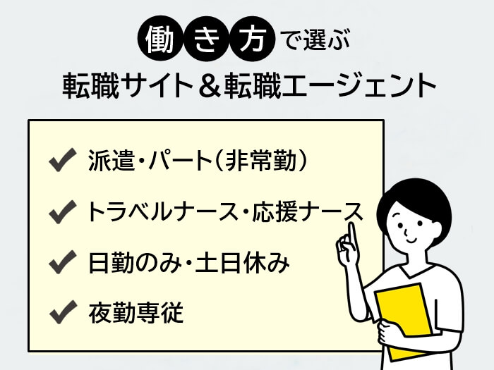 希望の働き方別転職サイト・転職エージェント