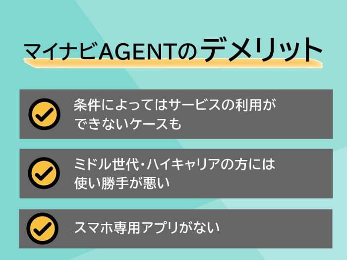 マイナビAGENTのデメリット3つ