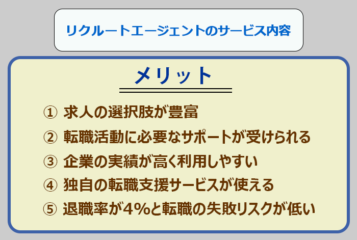 リクルートエージェントサービス内容のメリット画像