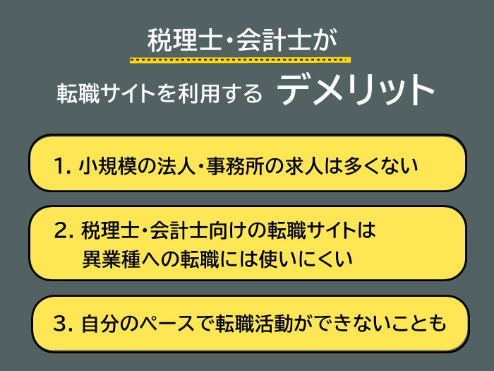 税理士・会計士が転職サイトを利用するデメリット3つ