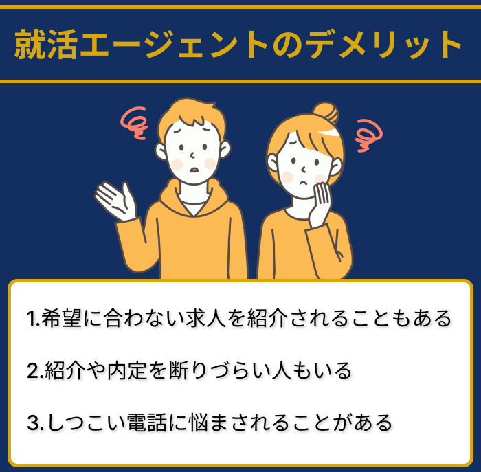 就活エージェントのデメリットまとめ画像