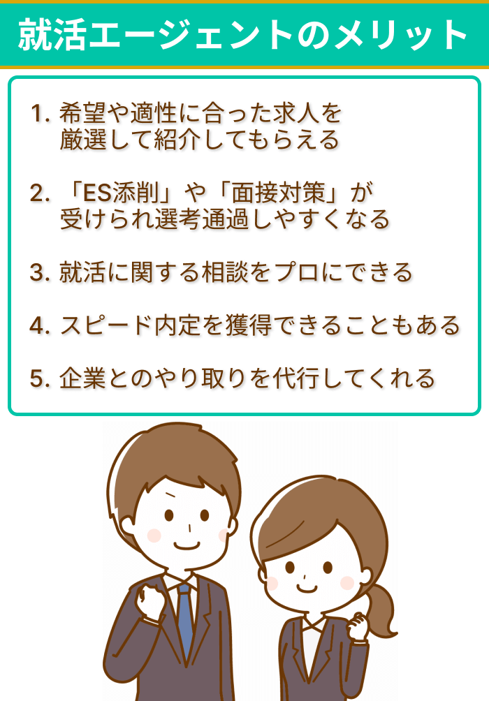 就活エージェントのメリットまとめ画像