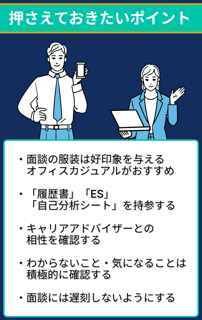 面談で押さえておきたいポイントまとめ画像