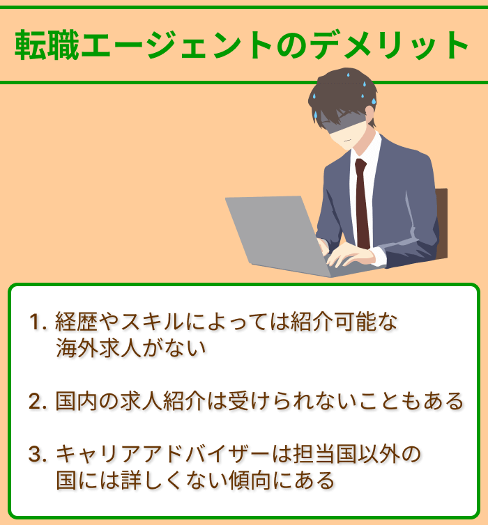 海外転職向け転職エージェントのデメリットまとめ