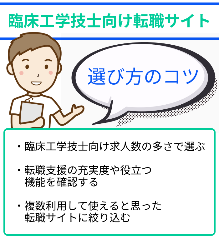 臨床工学技士向け転職サイトの選び方のコツ解説画像