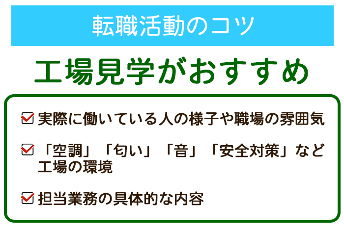 転職成功のコツは工場見学がおすすめの画像