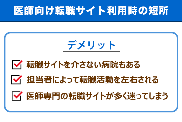 医師向け転職サイト利用時の短所画像