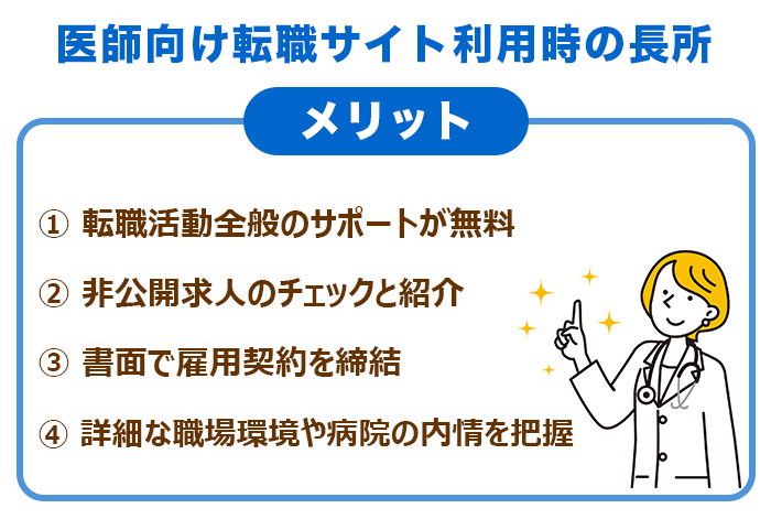 医師向け転職サイト利用時の長所画像