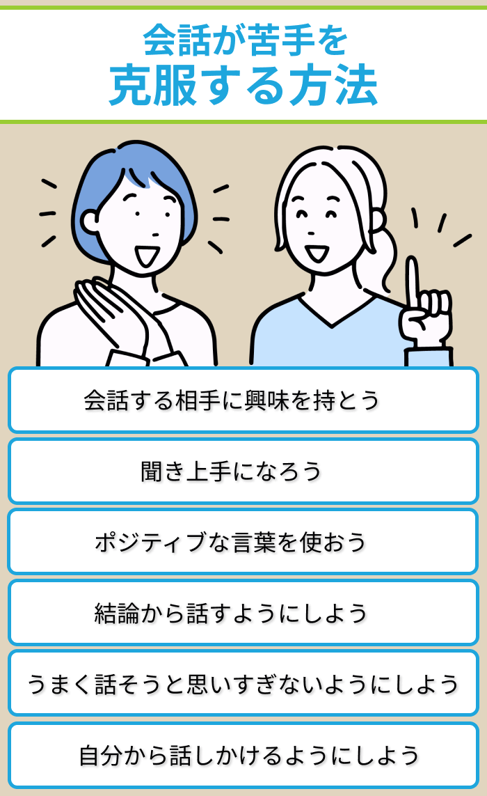 会話が苦手を克服する方法についての画像