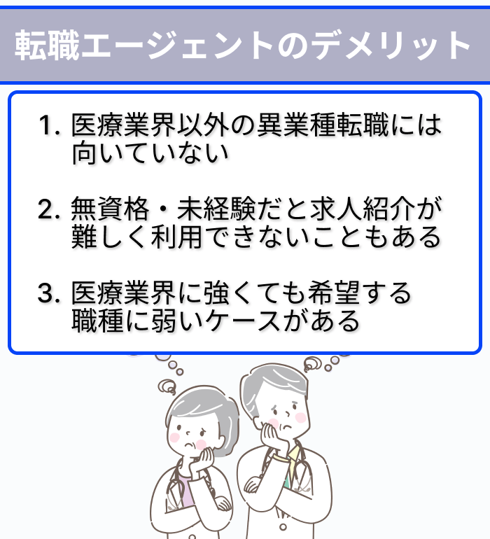 医療業界に強い転職エージェントのデメリットまとめ