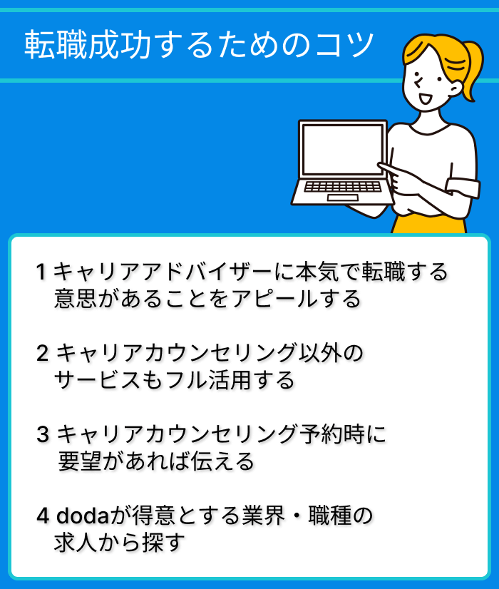 転職成功するためのコツの解説画像