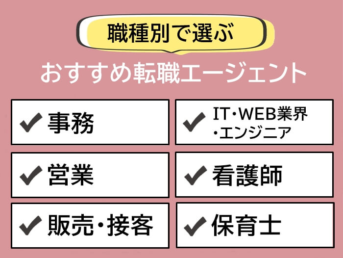 職種別の女性におすすめ転職エージェント